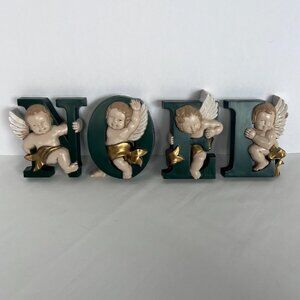 Christmas NOEL Angel Plaques By Burwood Products Co. Made In USA VTG‎ 70s